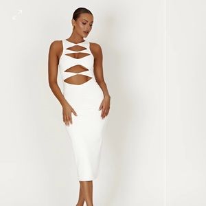Meshki White Cut Out Dress - Chloe